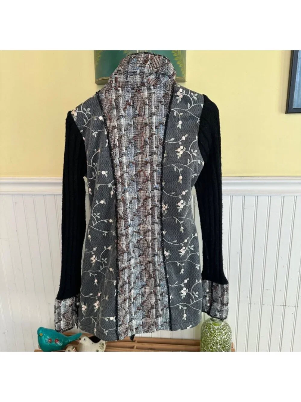 Sioni Womens Floral Knit Jacket S